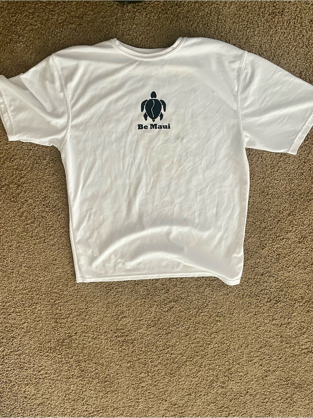 Be Maui White Rash-guard with Turtle Graphic